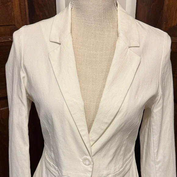 Have Women's Stretch Off-White Cream Blazer - Picture 2 of 3